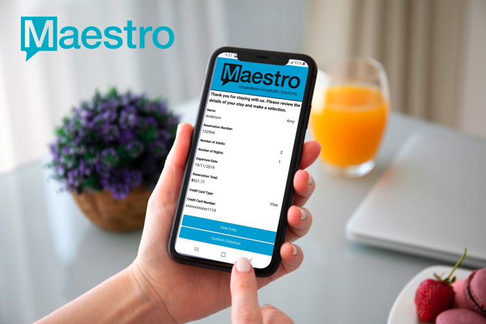 The Digital Guest Journey Advances with Maestro PMS Mobile Check-Out and Tablet EFolio Display