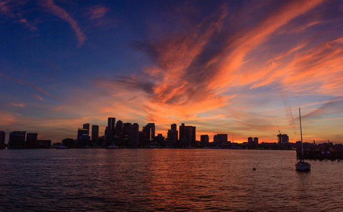 View of the Boston skyline during sunset from Pier Park - Unsplash