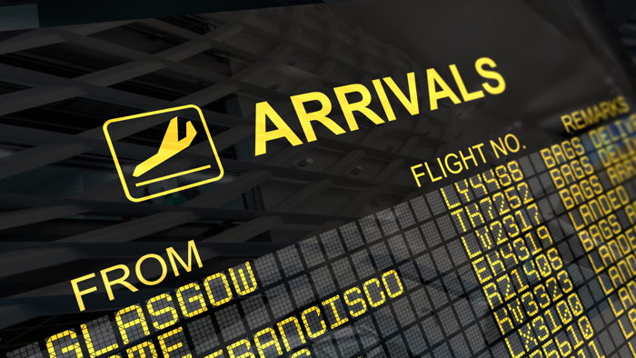 Airport arrivals board - Source UNWTO
