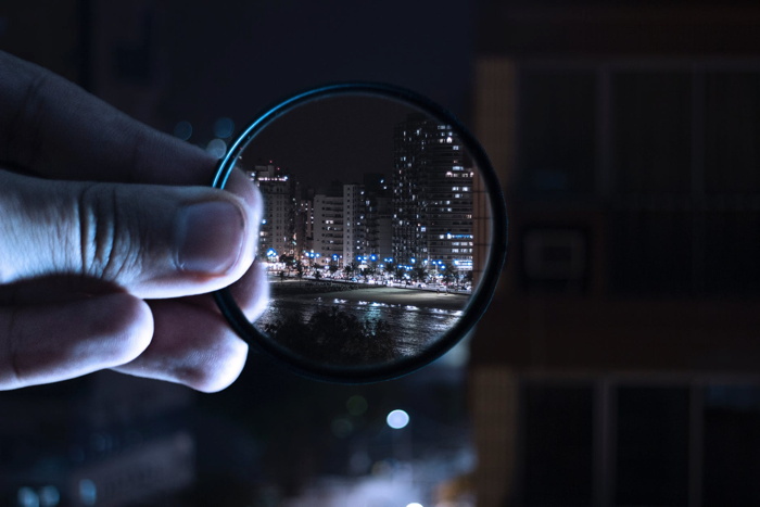 A city through a magnifying glass