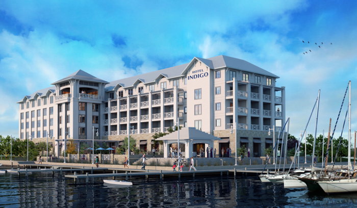 Artist rendering of the planned Hotel Indigo overlooking St. Andrews Bay in Panama City, Florida