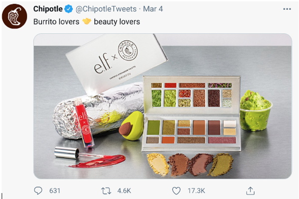 Screenshot of a Chipotle Tweet
