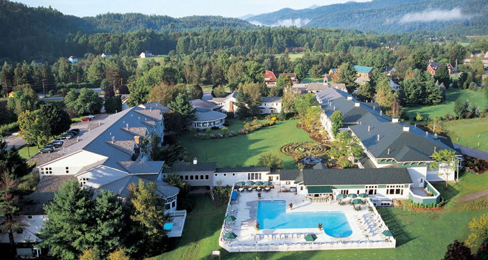 Stoweflake Mountain Resort & Spa en Stowe, Vermont - vista aérea