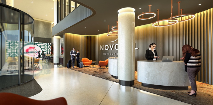 Rendering of the Novotel Devonport lobby